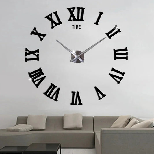 3D Wall Clock, Frameless Wall Clock DIY Wall Decoration