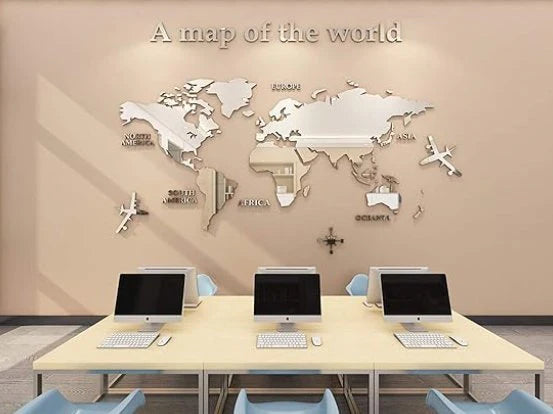 Acrylic 3D Wall Decor World Map Wall Decar for Home&Office Decoration