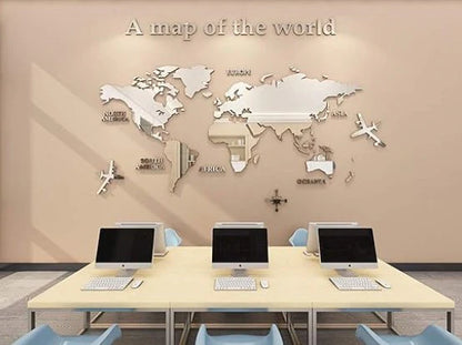 Acrylic 3D Wall Decor World Map Wall Decar for Home&Office Decoration