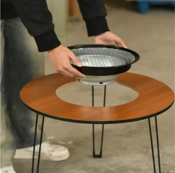 Round BBQ Grill Table