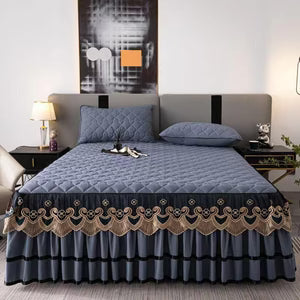 Royal Velvet Bedspread with Decorative Ruffled Skirt