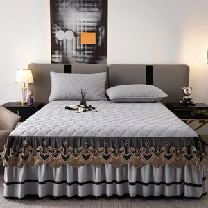 Royal Velvet Bedspread with Decorative Ruffled Skirt