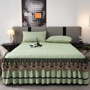 Royal Velvet Bedspread with Decorative Ruffled Skirt